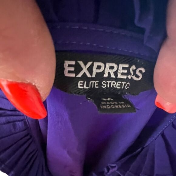Express Elite Stretch Purple Top - Picture 6 of 6